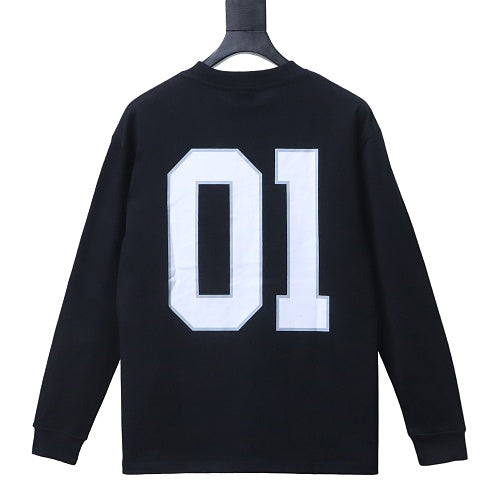 Balenciaga 01 Graphic Logo Long Sleeve T-Shirt Black