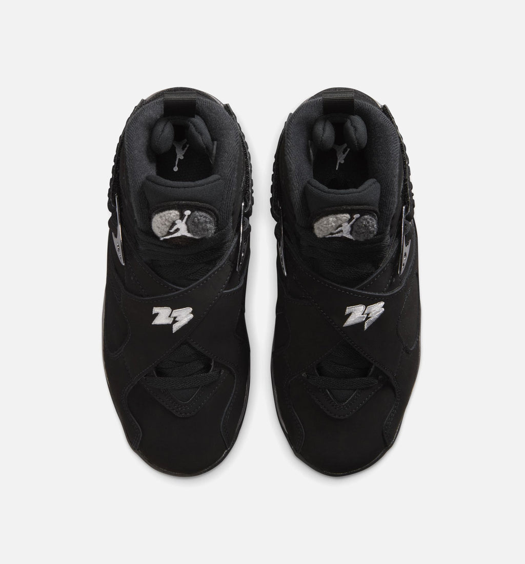 Air Jordan 8 Retro Chrome – Grade School Lifestyle Shoe | Black/White/Light Graphite