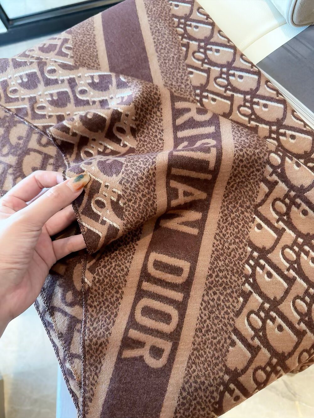 Dior Monogram Fringe Scarf